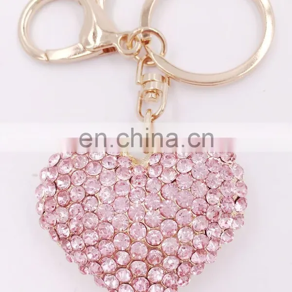 Heart Shaped Crystal Rhinestone Handbag Keyfob Pendant Keychain photo-5