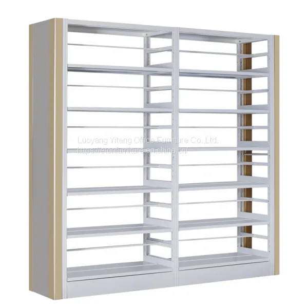 Library Double Sided Steel Book Rack Classic Bookshelf photo-3