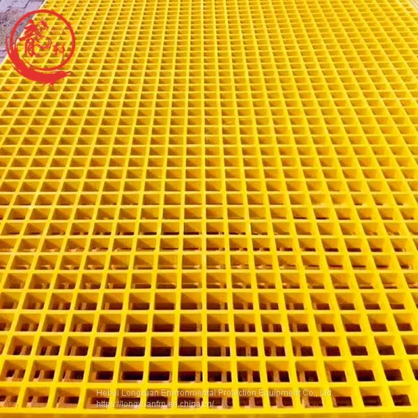 Yellow Molded Fiberglass Floor Grating / Plastic Grating Panels
