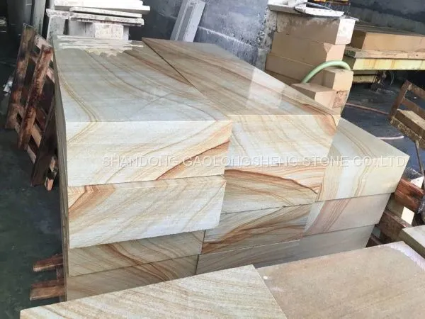Yellow Rainbow Sandstone, Yellow Landscaping Sandstone,yellow Teak Wood Sanstone, Yellow Wooden Sandstone photo-2