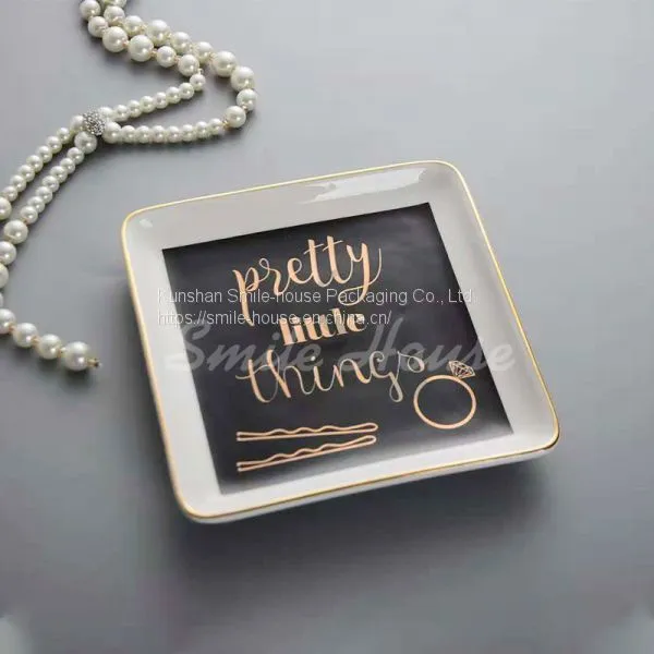 Square Shaped Ring Dishes, Jewelry Dishes. Trinket Dishes photo-2