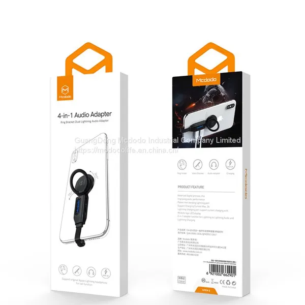 CA-629 Lightning To Dual Lightning Adapter With Ring Holder
