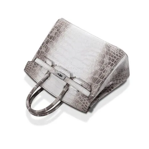 Gradient Himalayan Platinum Imported Nile Crocodile Leather Women's Handbag 25CM Support Customization photo-3