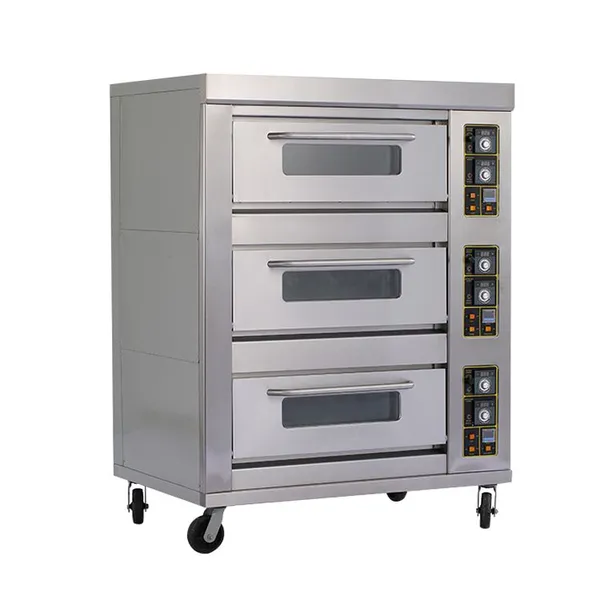 Guangzhou Factory 3 Deck 6 Trays Commercial Kitchen Gas Oven Bakery Machine Equipment Baking Oven Bread Cake Pizza Deck Oven
