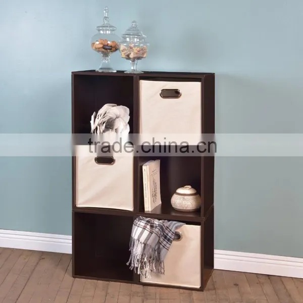 Non-woven Foldable Fabric Storage Bins Box Set of 3 With 2 Metal Handles photo-4