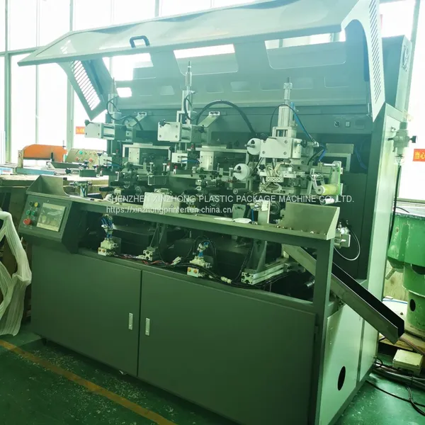 SZD-107A2-1 3 Color Chain Type Pen Lipstick Marker Plastic Metal Vodka Cap Perfume Glass Bottle Screen Printing Printer and Hot Stamping Foil Machine