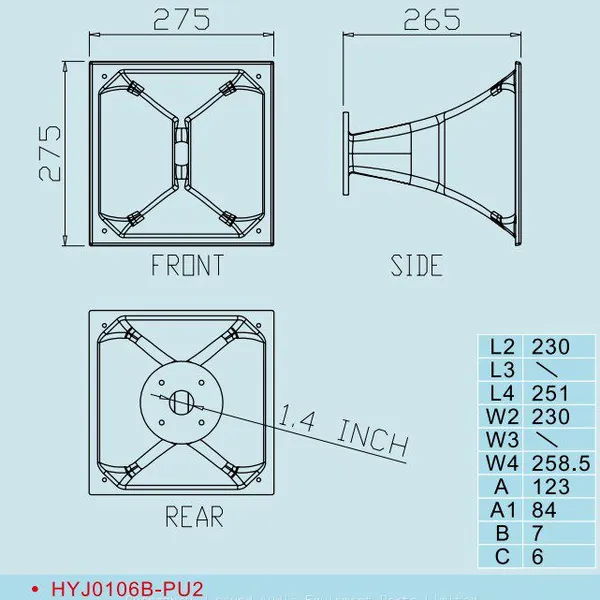 HYJ0106B-PU2 Line Array Difusores Speaker Tweeter Horn Wave Guide Accessories photo-4