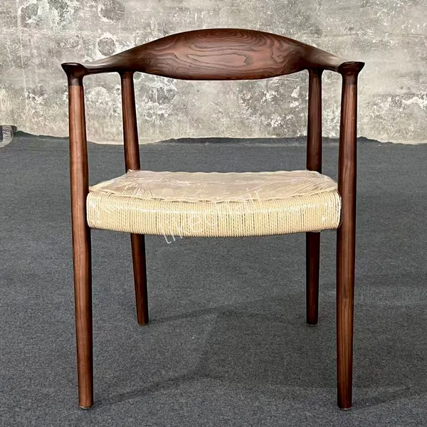Modern Solid Wood Home Office Warehouse Architectural Curve Dining Chair Ventilated Backrest Stable Base Restaurants Home