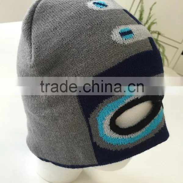 Winter Funny 2 Hole Balaclava Acrylic Knitted Face Mask Hat Ski Mask Hat Boys photo-2