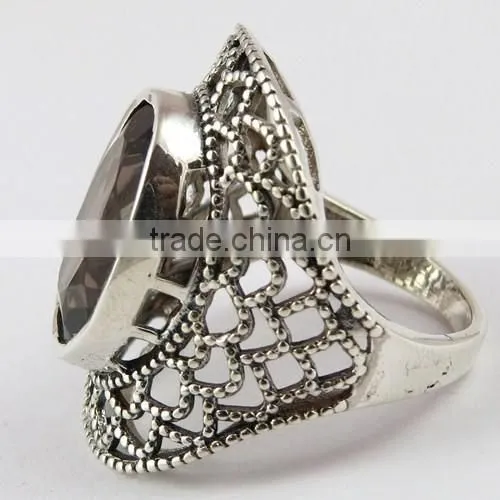 Genuine Smoky Quartz Ring, Gemstone Silver Jewelry, Online Silver Jewelry photo-4