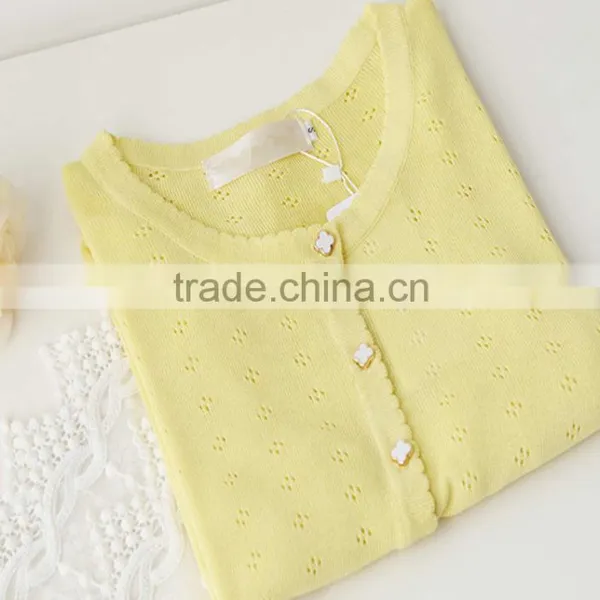 Sweet Hollowed Knitted Sweater Cardigan for Lady's Wear photo-4