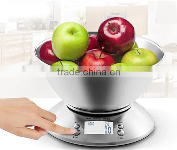 11lb/5kg Electronic Kitchen scale Digital Kitchen scale with Alarm Timer & Temperature Sensor