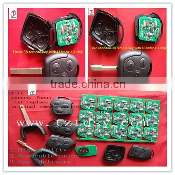 Tongda Hot Sale for F-rd M-ndeo 3 Button Remote Key With433mhz 4Dchip photo-2