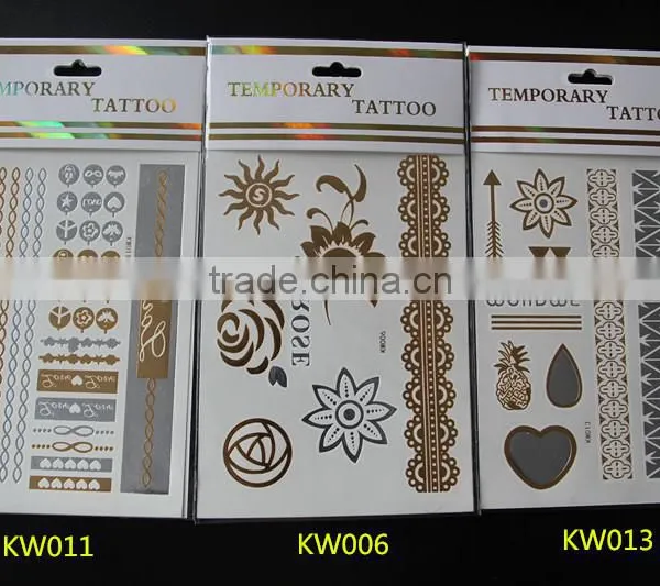 2015 Arabic Tattoos/metallic Tattoo Ink Tattoo/flash Tattoo/jewelry Temporary Tattoo in Stock