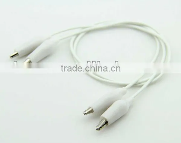 White Color Small Alligator Clip Cable/Crocodile Clip Cable