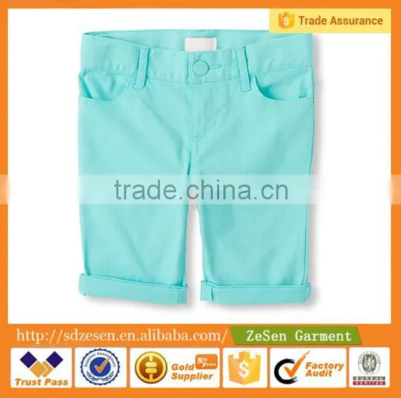 Children Pants Skimmer Cuffed Pull On Adjustable Shorts