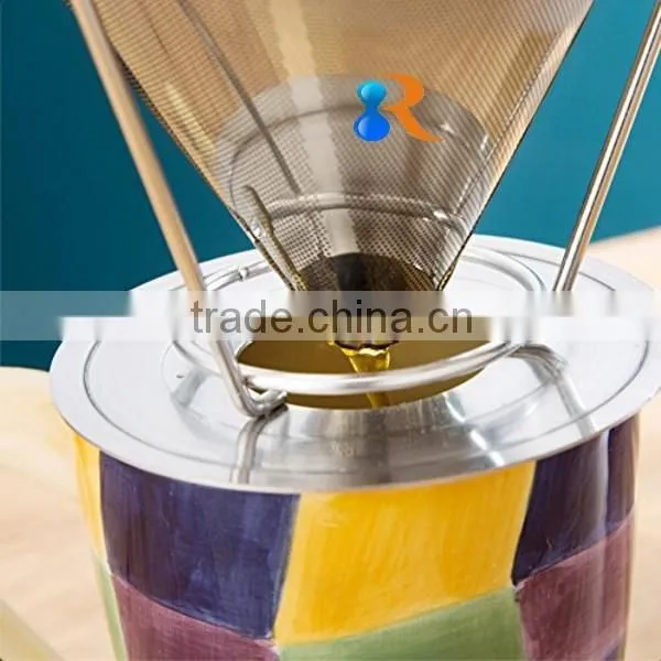 Trade Assurance Reusable Stainless Steel Double Wall Fine Mesh Pour Over Coffee Strainer Cone Supplier's Choice photo-5