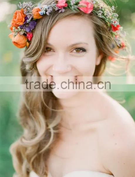 New Artificial Flower Crown Decorative Artificial Flower Crown Headband Flower photo-5