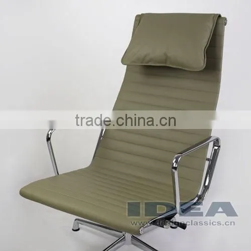 Replica Charles Aluminum Executive Easy Chair - Light Grey Genuine Leather photo-5