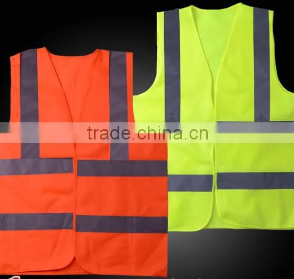 EN471 Adult Security Protection Orange Yellow Reflective Strips Safety Warning Vest Jacket Clothing photo-4