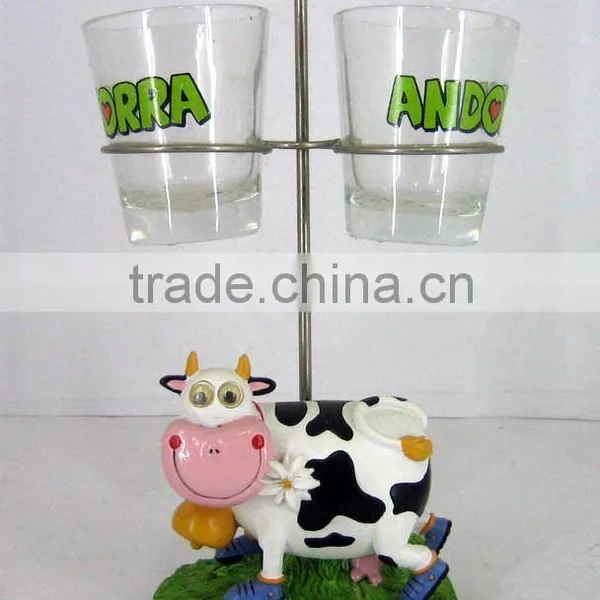 Polyresin Cow Cup Holder Decoration Craft