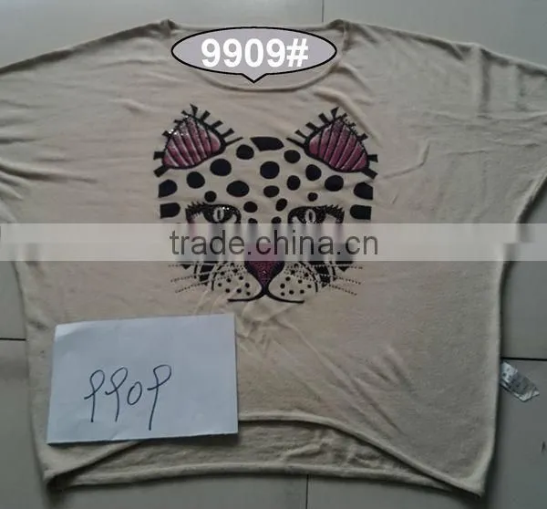 Printing and Hot Drilling Technology of Girls Overpull Sweater 9909#