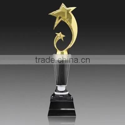 Award With Black Crystal Base Metal Star Metal Trophy Cups