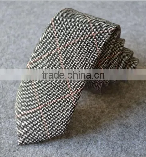 Checked 100% Plain Cotton Ties Business Wedding Party Ties photo-2