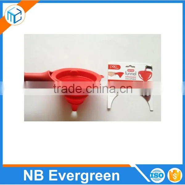 Silicone Folding Funnel, Food Grade Silicone Wine Folding Funnel With Plastic Handle photo-2