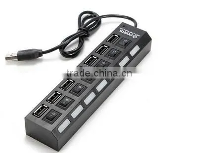 ABS Material 7-Port USB 2.0 Charger Hub With On/Off Switch photo-4