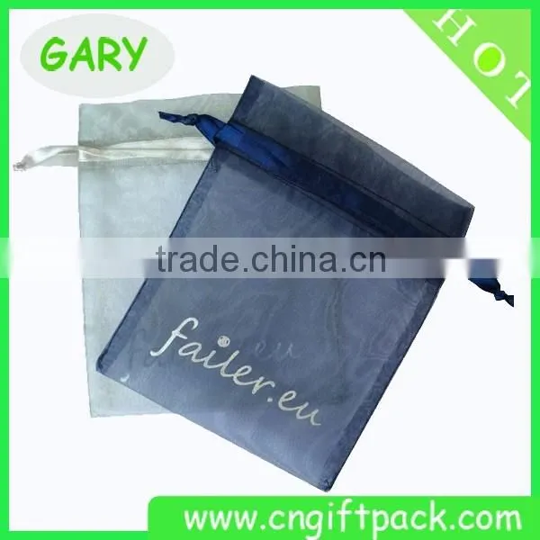 10x12cm Black Printed Logo Organza Gift Bags photo-6