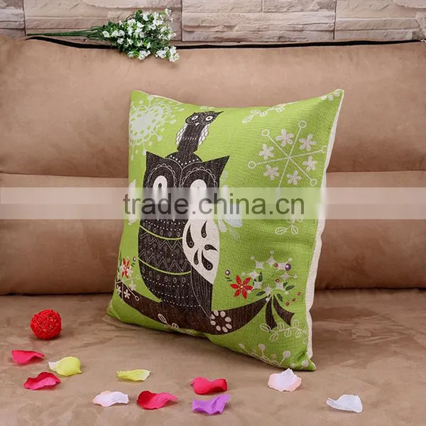 2015 Color Cartoon A Spoof Big Eye Owl Series Cotton and Linen Hold Pillow Household Decorative Cushion Cover photo-3