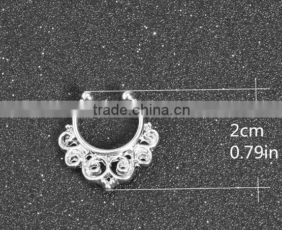 Alloy Charms Fake Septum Nose Ring Non Piercing Hanger Clip On Jewelry photo-6