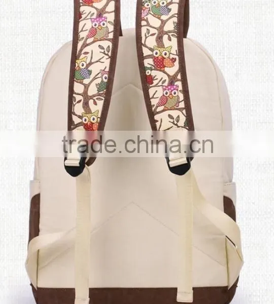 2015 Fashion Canvas Lady School Bag Women Backpack photo-4