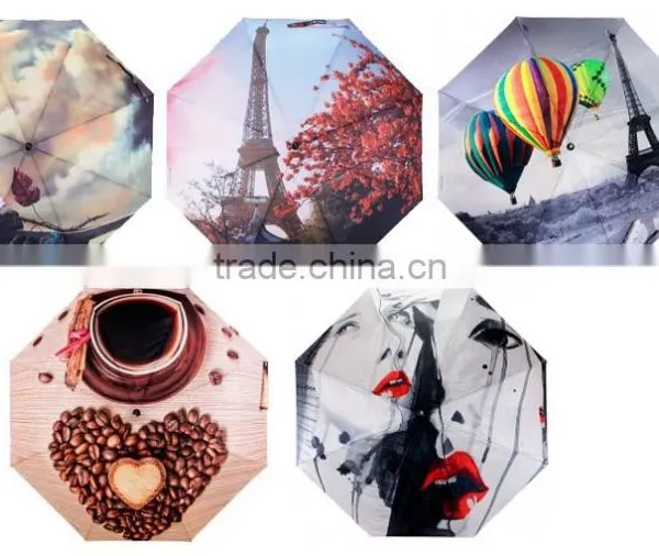 Custom 190t Fabric Material Landscape Photo Print Straight Umbrella photo-2