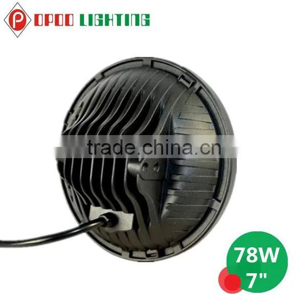 Top New 7" Round Jeep Headlight, 78W Hi/Low Jeep Headlight With H4 H13 Converter photo-5