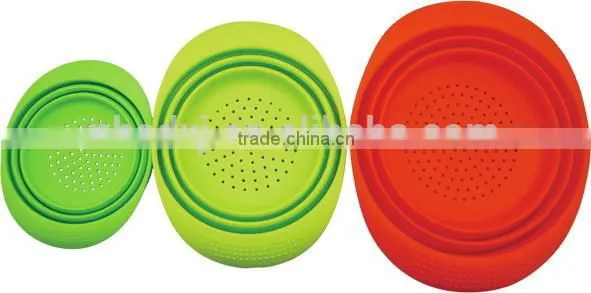 L Size 100% Food Grade Collapsible Silicone Strainer, Silicone Kitchenware, Kitchen Tools Strainers