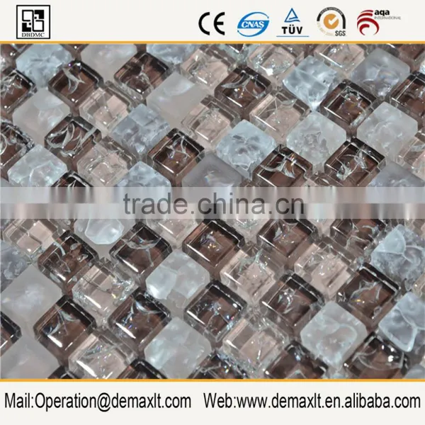 Wall and Floor Glossy and Matt Square Glass Mix Stone Mosaic photo-2