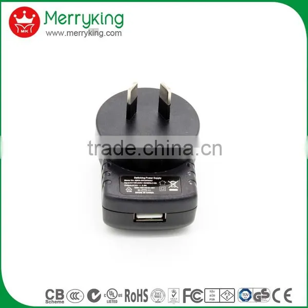 High Speed ac dc 5v 1a Australia Usb Charger Adapter With SAA Certification photo-3