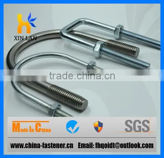 Rubber Coated Stainless Steel U Bolts Square for Truck Chassis, U Bolt Pipe Clamp U-Bolt, Flat U Bolt With Washer and Nut photo-2
