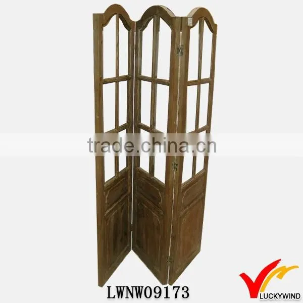 Decor 4 Hinged Door Folding Handmade Antique Wooden Room Divider photo-3