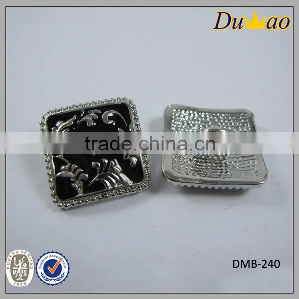 Silver Flatback Surface Pattern Enamel Metal Button Sleeve/shirt Button photo-3