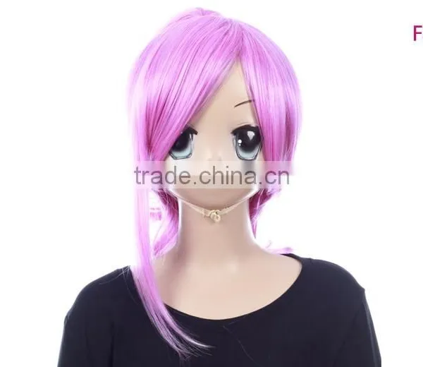 Colorful Multi Red Pink Cute Tassels Synthetic Anime Wig Japanese Hot Cosplay Wig With Horsetail photo-2