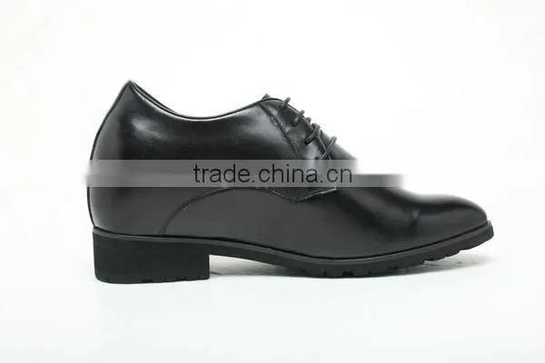 Black Genuine Leather Height Increasing Elevator Shoes for Men photo-3