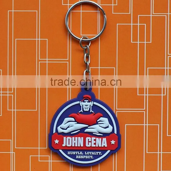 Custom 3d soft pvc rubber name keychain