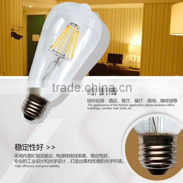 4000K CRI80 Edison Led Filament Bulbs ST64 CE ROSH 120V 220V B22/E26/E27 LED photo-2
