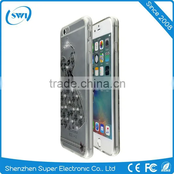 Low Price China Mobile Phone Electroplating Diomand TPU Back Cover Case for IPhone 6/6s Plus/7 photo-3