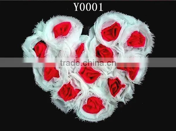 Y0001/pretty White&red Rose Heart Shape Chiffon Lace Neckline Collar