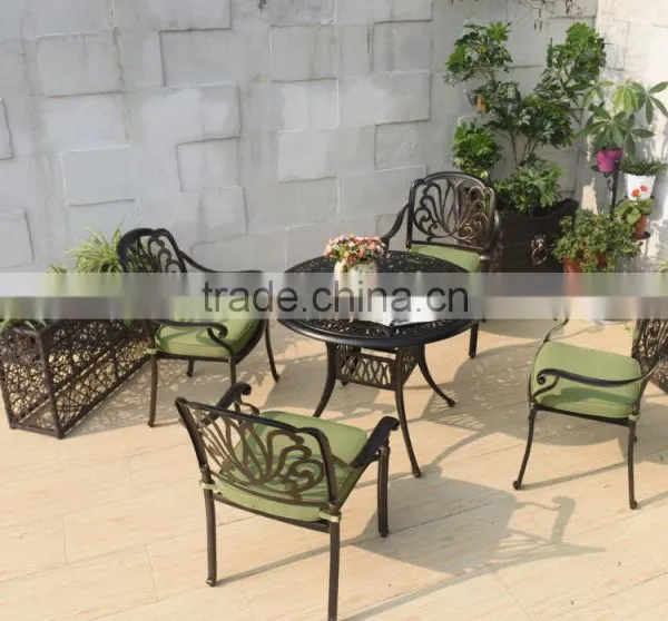 2016 Hot Selling All Weather Elegant Modern Patio Cast Aluminum Outdoor Table With Cushion photo-2