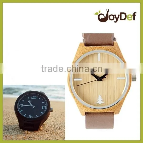 Most Popular Leather Strap Dark Color Wood Watch Factory Make in China photo-6